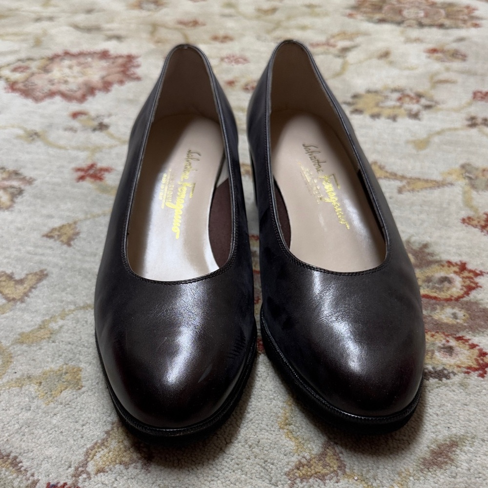 Salvatore Ferragamo Women's Dark Brown Leather heels